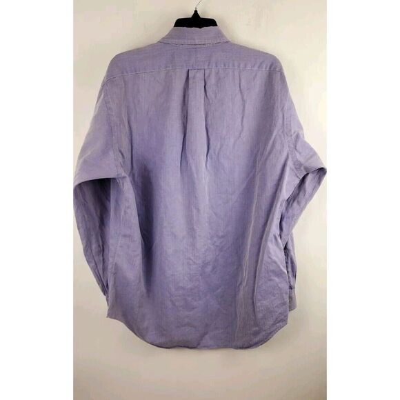 Polo Ralph Lauren Mens 16.5 Blue/Purple Pinstripe Yarmouth Oxford Casual XL - Picture 4 of 5